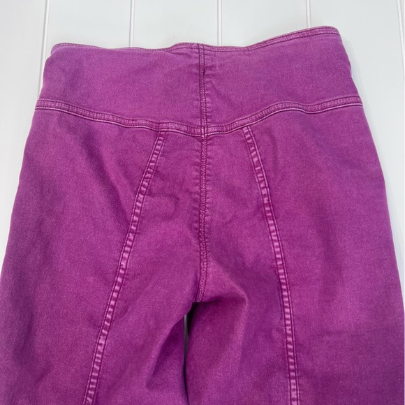Anthropologie Pilcro High Rise Crop Flare Purple Boho Festival Pants Size 28 - Picture 9 of 9